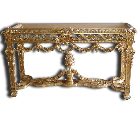 carved and gilded entrance console table